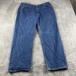 Carhartt Jeans Mens 40x30 Blue Relaxed Fit Work Straight Leg